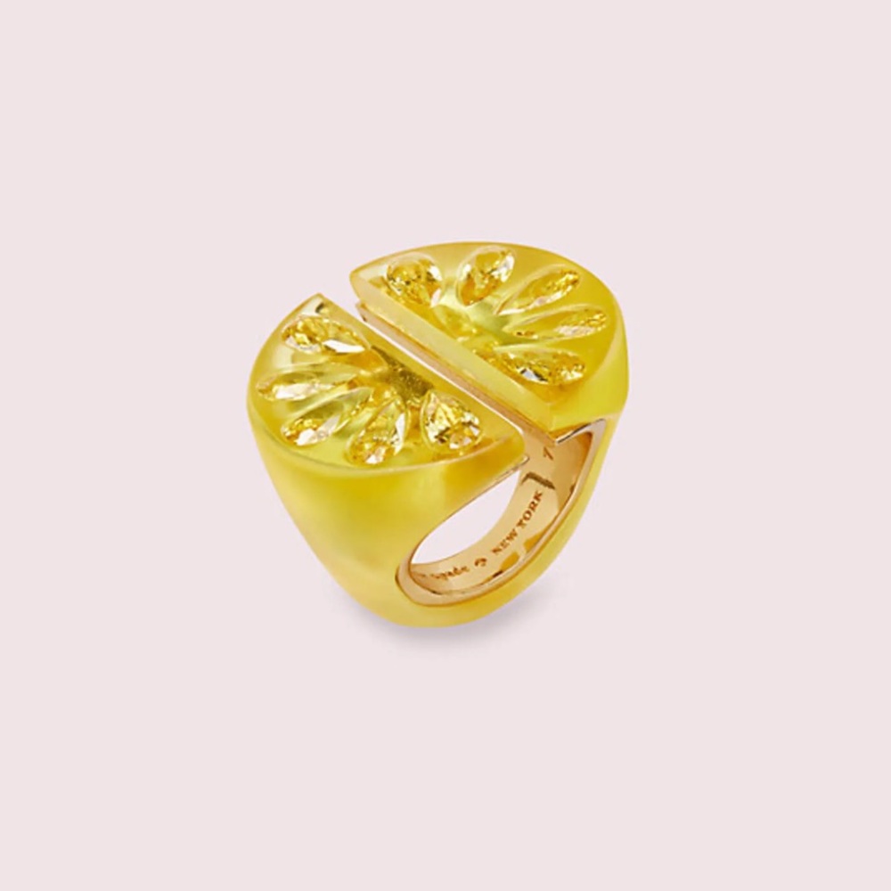 Kate Spade tutti fruity lemon ring size 6